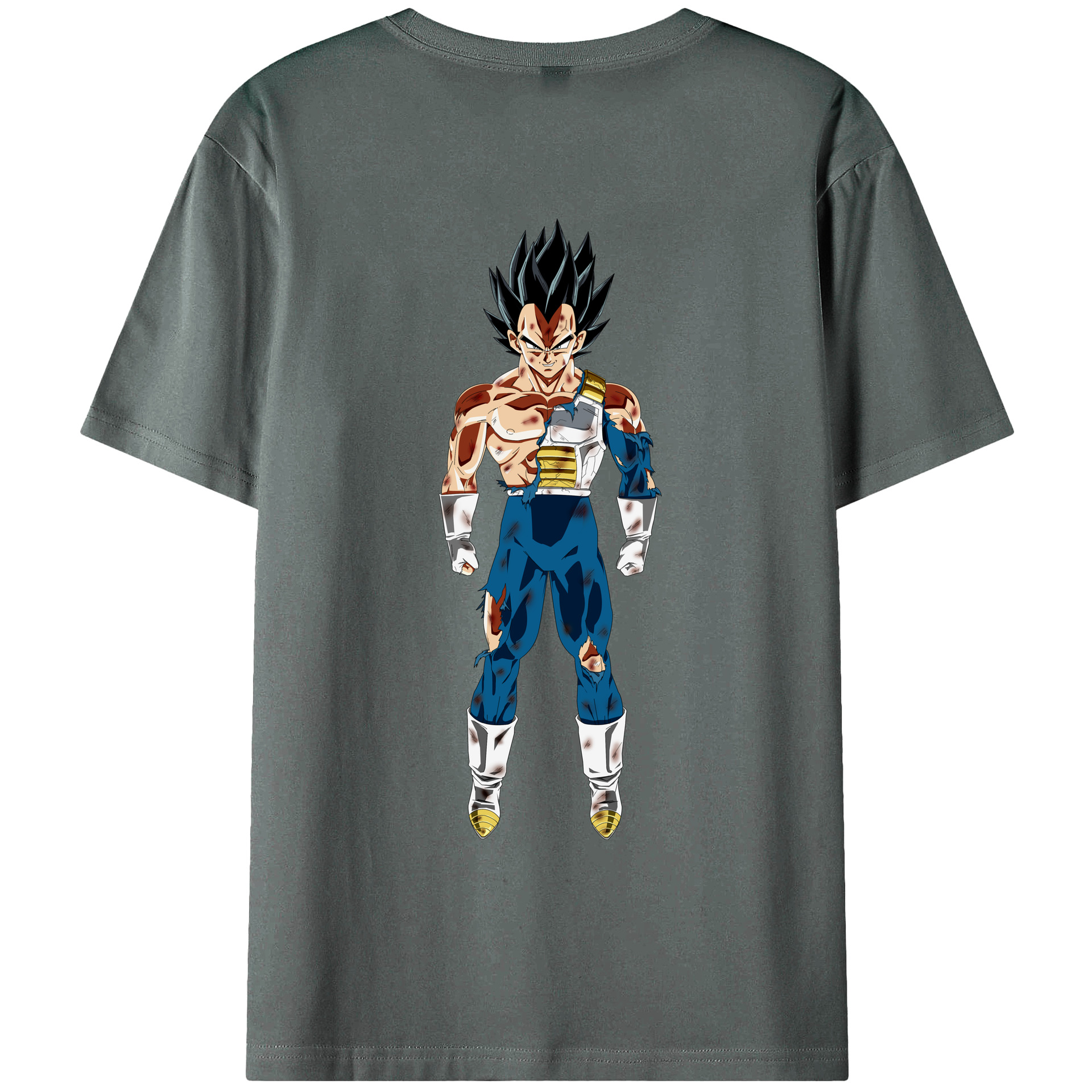 （画像用） ドラゴンボール ベジータ四世（Bejīta Yonsei）DRAGON BALL Vegeta IV 綿100％ メンズ半袖Tシャツ（バックプリント） 通気性